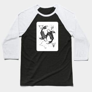 Pisces zodiac sign with symbols Baseball T-Shirt